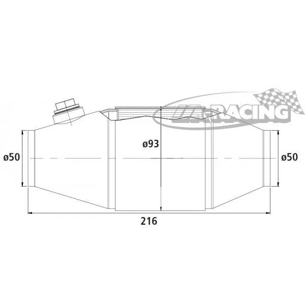 HJS PE Motorsport Katalysator 93x216x50mm