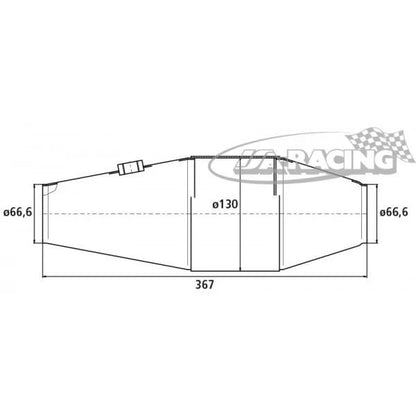 HJS PE Motorsport Katalysator 130x367x66,6mm