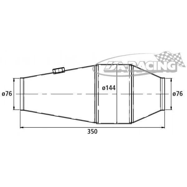 HJS PE Motorsport Katalysator 144x350x76mm