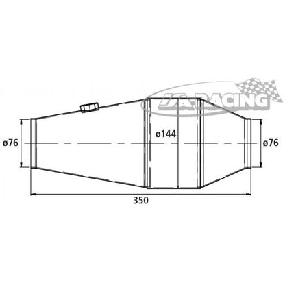 HJS PE Motorsport Katalysator 144x350x76mm