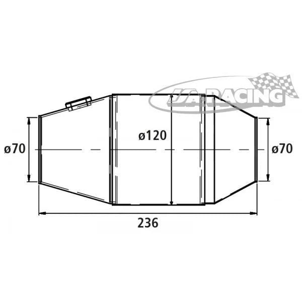 HJS PE Motorsport Katalysator 120x236x70mm