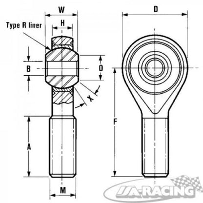 National Gelenk mit Zoll Aussengewinde