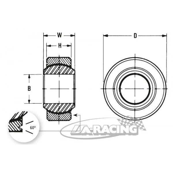 Hochfestes NMB Uniballgelenk ohne Nut, Zollmasse