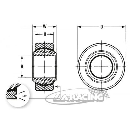 Hochfestes NMB Uniballgelenk ohne Nut, Zollmasse