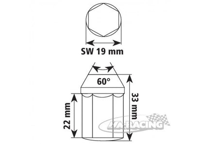 Kegel Radmutter metrisch, Aluminium