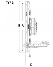 Spal Kühlerventilator blasend, Aussendurchmesser 382,0mm, gebogene Flügel-Ø 350mm