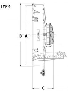 Spal Kühlerventilator saugend, Aussendurchmesser 330,8mm, gebogene Flügel-Ø 305mm