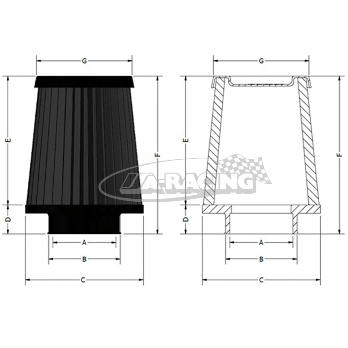 Maxogen Luftfilter mit Aluminiumflansch