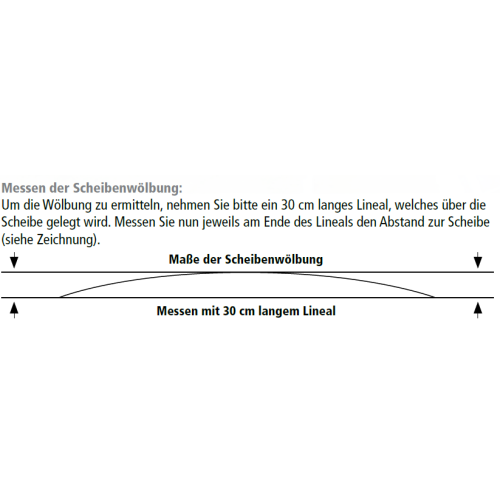 Makroraceline Scheibe gewölbt