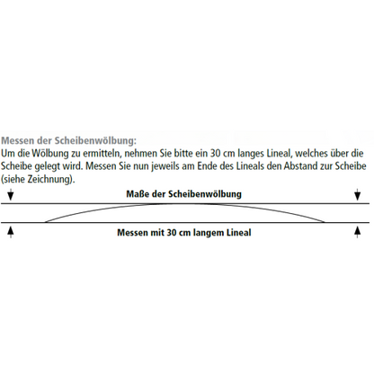 Makroraceline Scheibe gewölbt