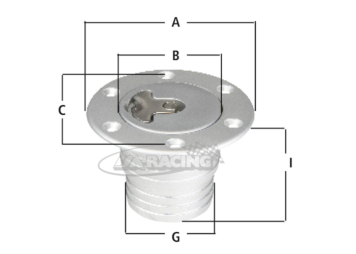 Newton Aero 300 Tankdeckel 3" mit Schloss und Flansch