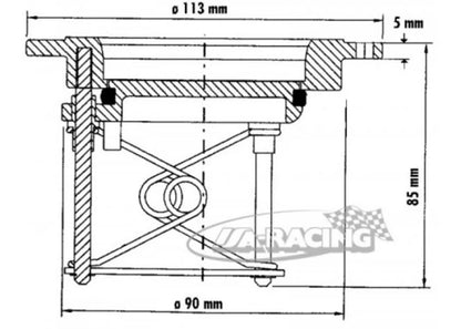 Premier Einzeltankventil mit Trichter 63,5mm Schlauchanschluss