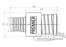 PP20M 90mm Ventil mit 57mm Schlauchstutzen