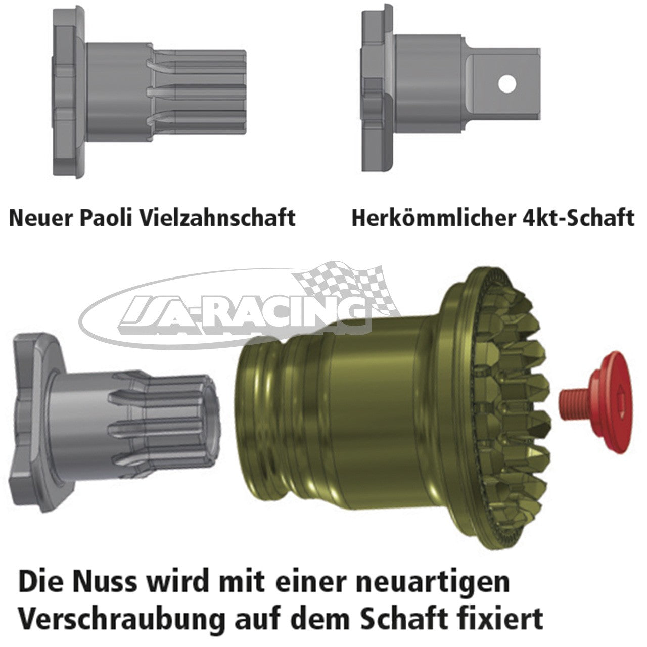 Radmutter-Nuss 1" Spline Drive Titan für Mercedes AMG GT3
