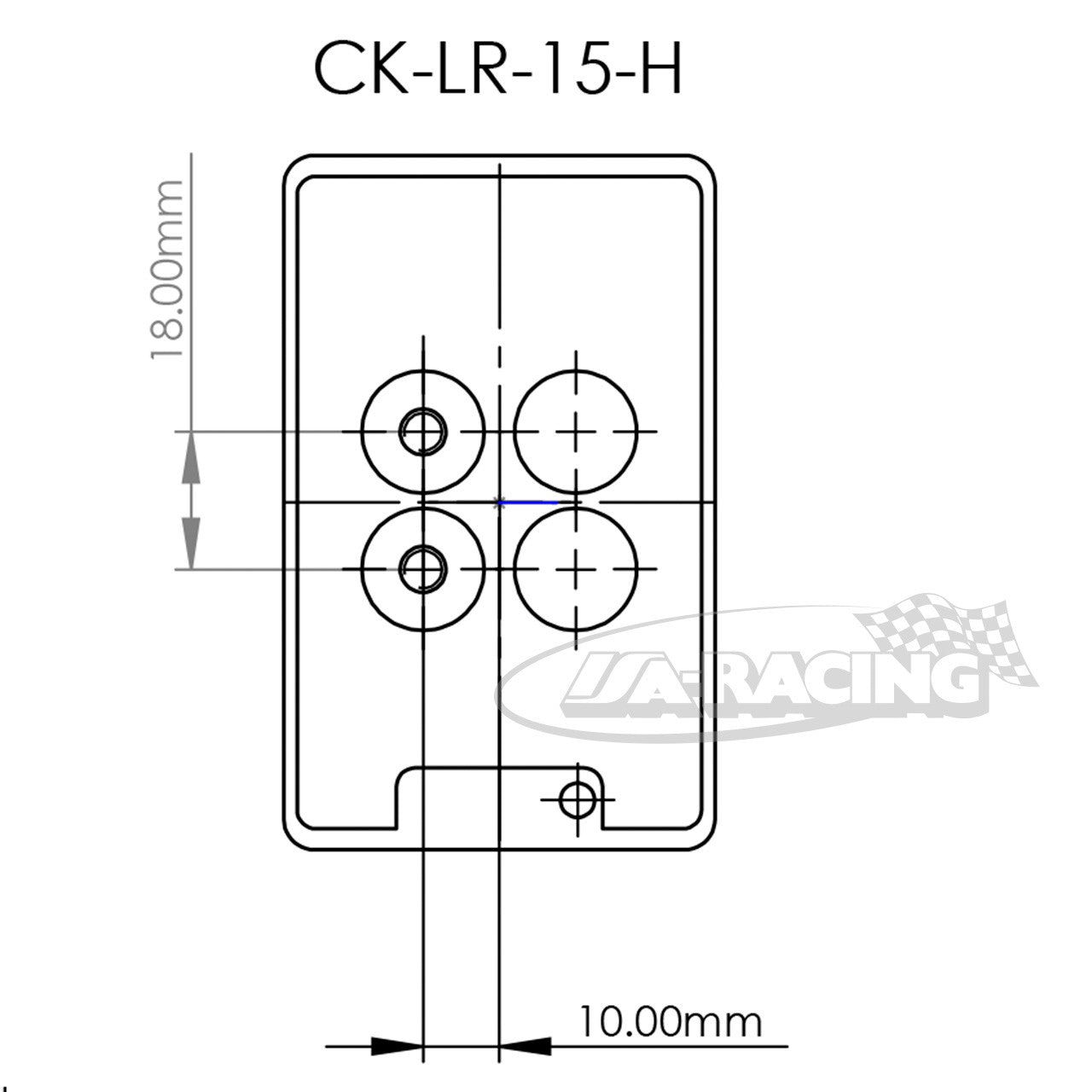 LED Regenleuchte dauerleuchtend, 90x57mm, FIA homologiert