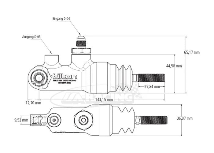 Tilton Aluminium Geberzylinder Serie 78