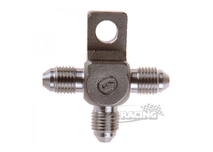 Edelstahl T-Stück mit D-03 Aussengewinde und Befestigungsbohrung