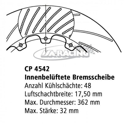 Ø 355,00mm x 32,0mm AP Bremsscheibe CP4542-106/07CG12