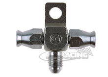 Edelstahl T-Stück mit Schlauch- und Gewindeanschluss und Befestigungsbohrung