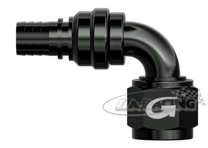 G-Line Aluminium Anschluss Serie 711, verpressbarer 90 Grad Rohrbogen mit Drehausgleich.