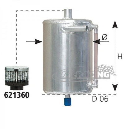 Ölsammelbehälter 3 Liter, rund Ø 140mm, 2x Schlauchstutzen