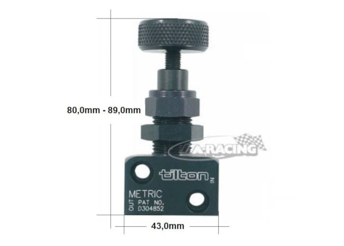 Tilton Bremskraft Regelventil mit Drehknopf