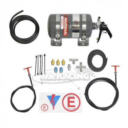 Feuerlöschsystem Zero 360, FIA-homol. Aluminium Behälter, 2,25kg Novec, mechanische Betätigung