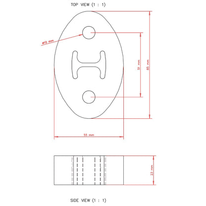PFH012 Powerflex Auspuffhalterung 85x55mm Standard Serie