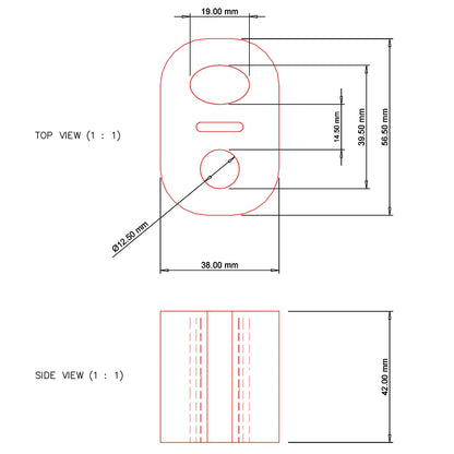 PFH016 Powerflex Auspuffhalterung 56,5x38mm Standard Serie