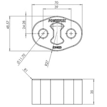 PFH023 Powerflex Auspuffhalterung 70x48,5mm Standard Serie