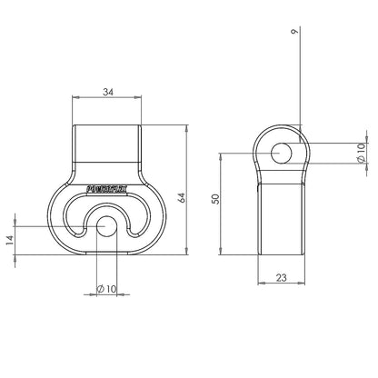 PFH038 Powerflex Auspuffhalterung 64x34mm Standard Serie