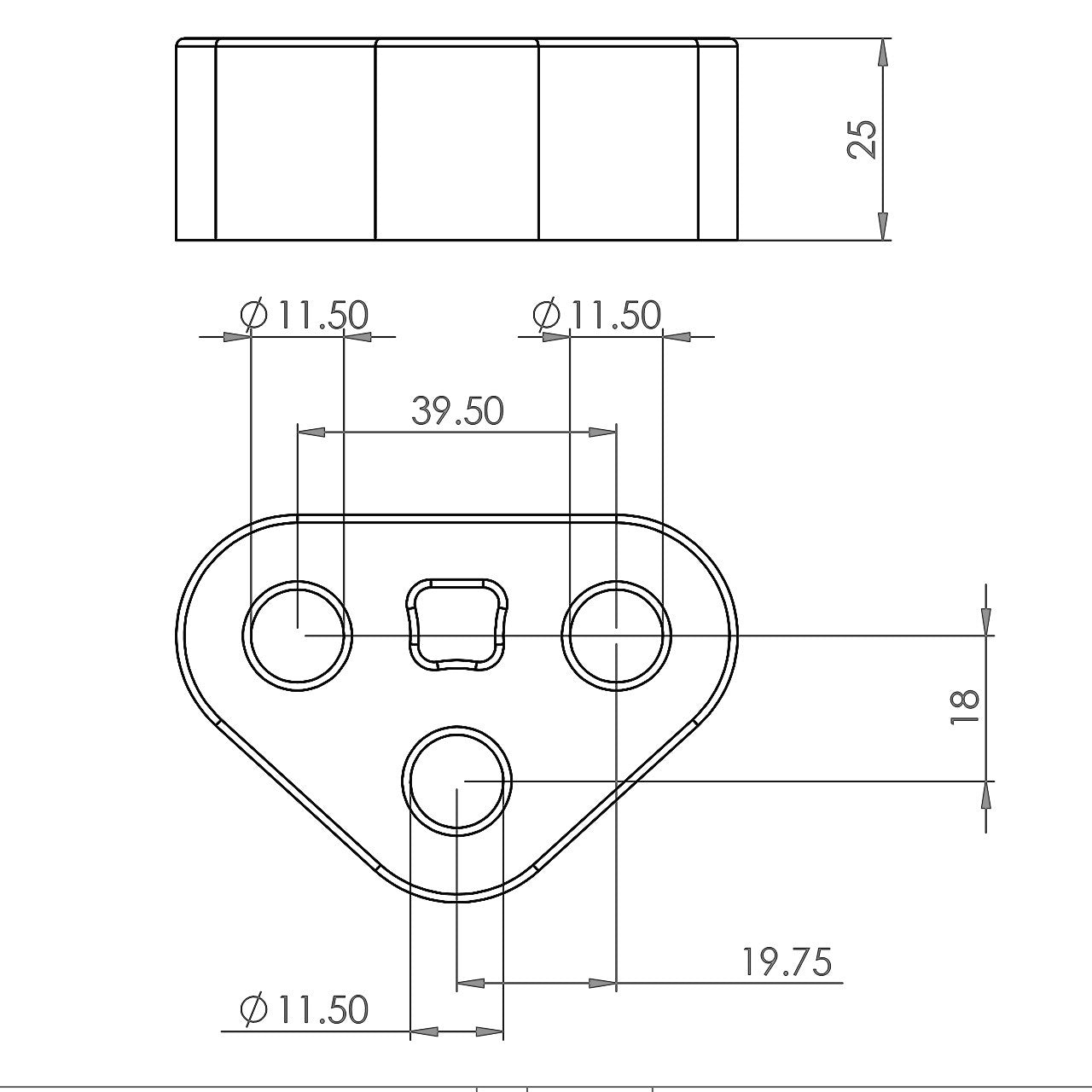 PFH039 Powerflex Auspuffhalterung 39,5x25mm Standard Serie