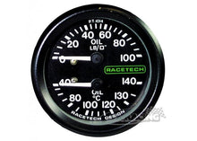 Racetech Doppelinstrument Druck 0-100 PSI / Temperatur 40-140°C