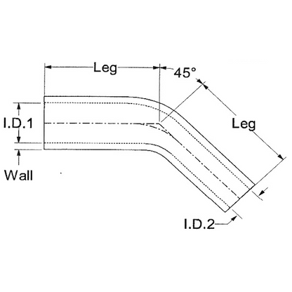 Samco Silikon-Aramid Reduzierschlauch 45°