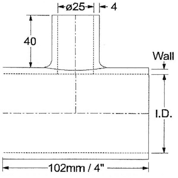 Samco Silikon T-Schlauchkuplung 102mm lang