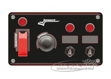 Schalterpaneel, 1 Zündschalter, 2 Kippschaltern, 1 Startknopf und 3 Kontrollleuchten